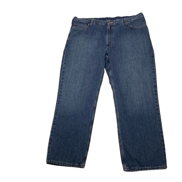 Carhartt Mens Medium Wash Straight Leg Relaxed Fit Jeans - Size 42 X 32 - Picture 4 of 8